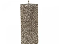 Chic Antique Weihnachtsdeko|Weihnachts- & Adventskerzen-Rustikale Stumpenkerze mit Glitzer