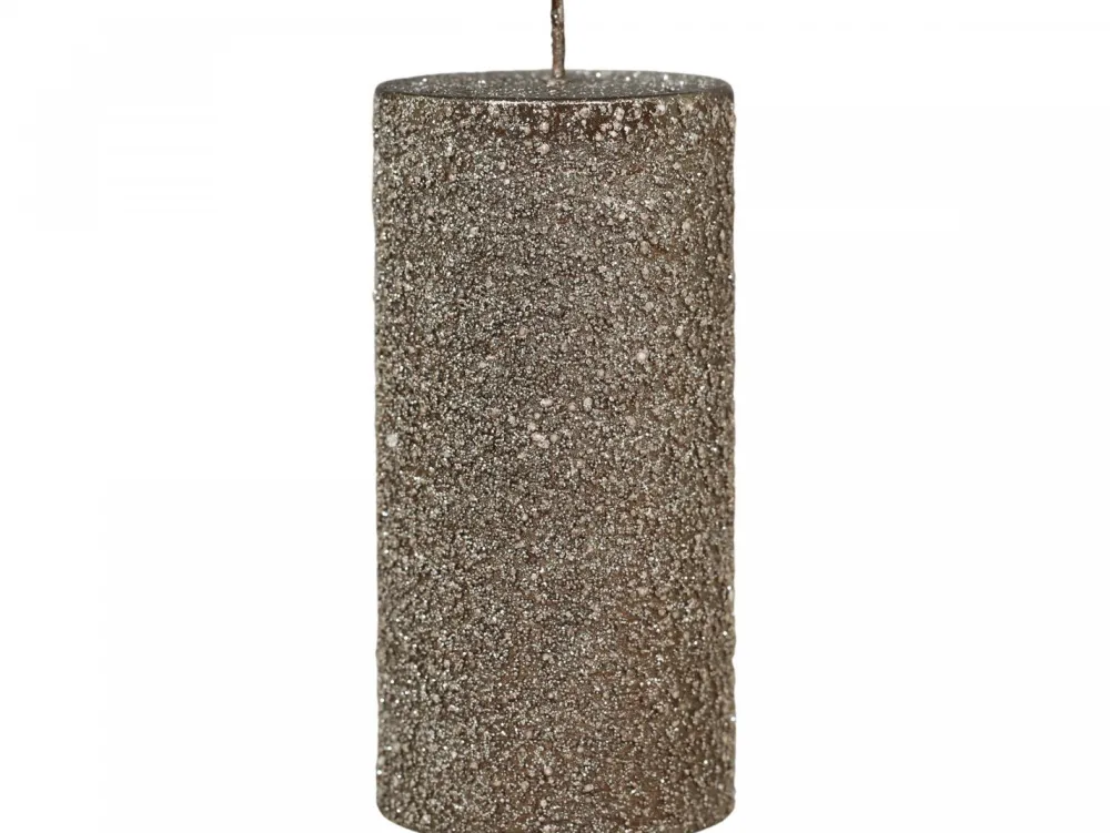 Chic Antique Weihnachtsdeko|Weihnachts- & Adventskerzen-Rustikale Stumpenkerze mit Glitzer