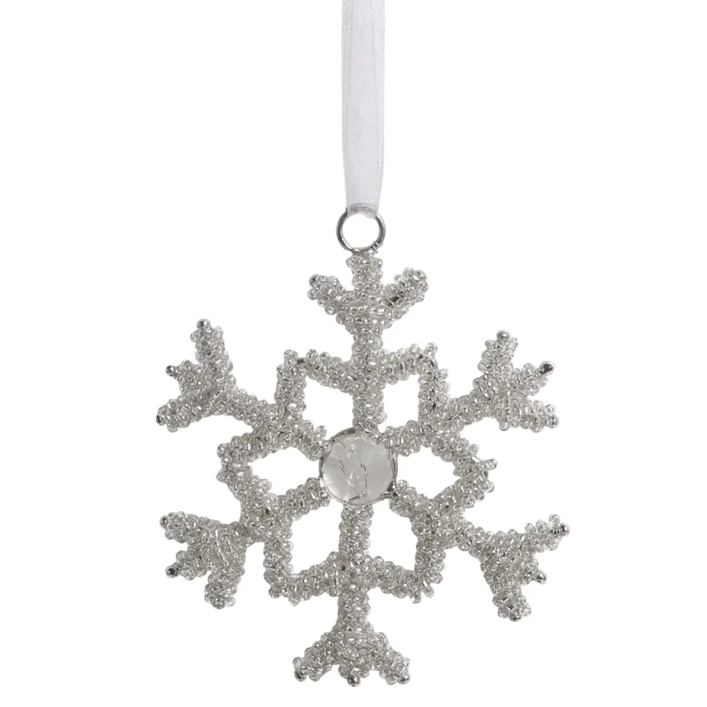 Chic Antique Weihnachtsdeko-Schneeflocken Aufhänger mit Strasssteinen