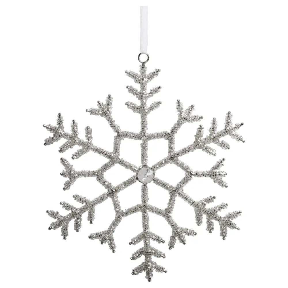 Chic Antique Weihnachtsdeko-Schneeflocken Aufhänger mit Strasssteinen