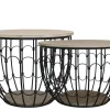 Chic Antique Beistelltische & Couchtische-Sofatisch mit Holzdeckel 2er Set