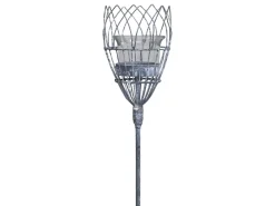 Chic Antique Gartenstäbe|Gartendekoration-Spieß für Teelichthalter mit Glas aus Eisen
