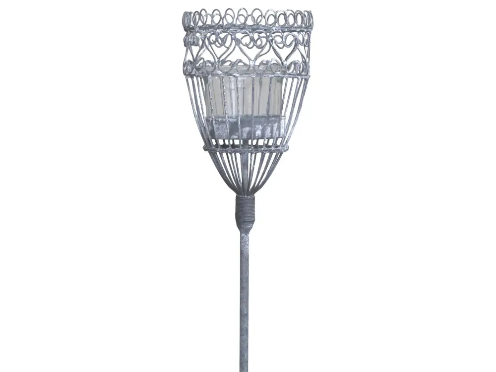 Chic Antique Gartenstäbe|Gartendekoration-Spieß für Teelichthalter mit Glas aus Eisen