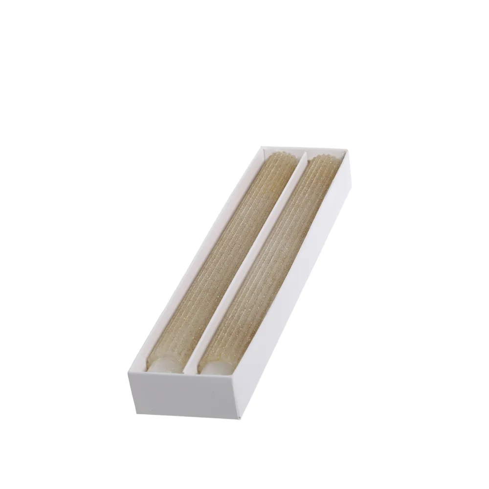 Chic Antique Kerzen-Stabkerze mit Rillen und Glitzer 2er-Set