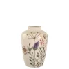 Chic Antique Vasen-Steingut Vase mit Blumenmotiv