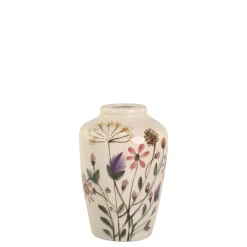 Chic Antique Vasen-Steingut Vase mit Blumenmotiv