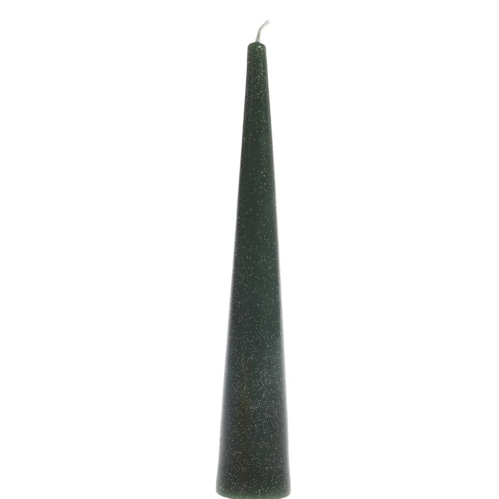 Chic Antique Weihnachtsdeko|Kerzen-Stumpenkerze Kegel mit Glitzer