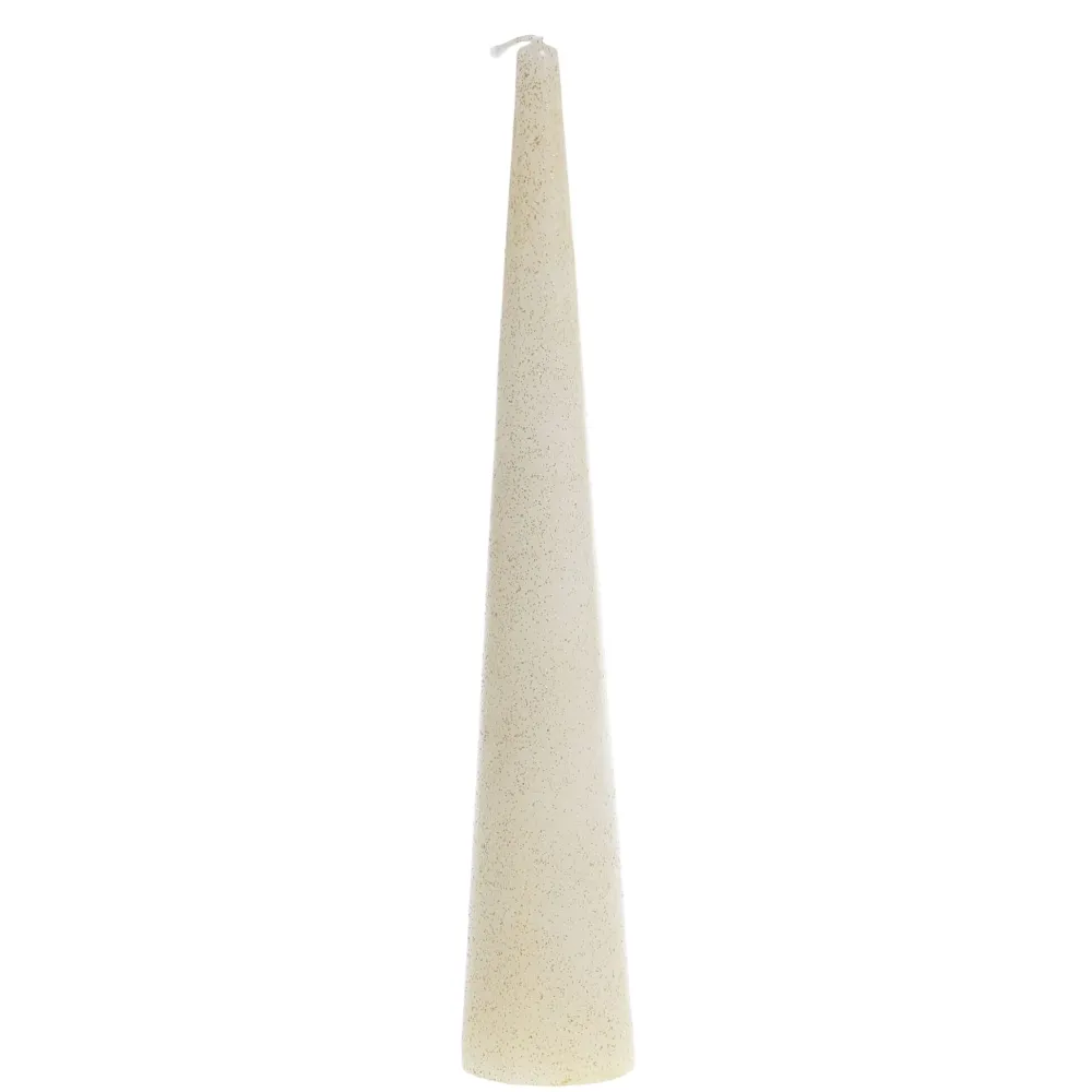 Chic Antique Weihnachtsdeko|Kerzen-Stumpenkerze Kegel mit Glitzer