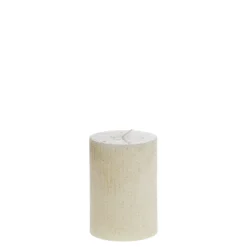 Chic Antique Weihnachtsdeko|Weihnachts- & Adventskerzen-Stumpenkerze mit Rillen und Glitzer