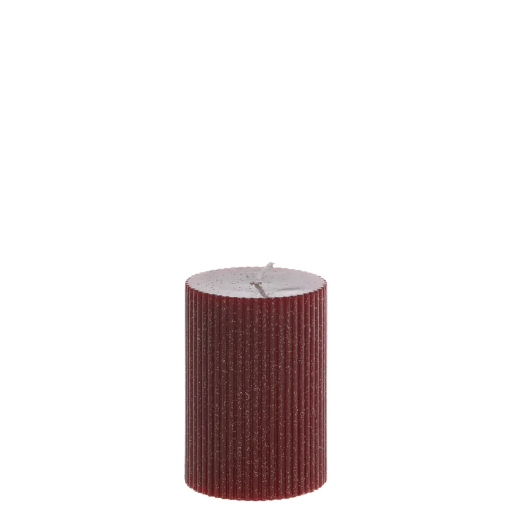 Chic Antique Weihnachtsdeko|Weihnachts- & Adventskerzen-Stumpenkerze mit Rillen und Glitzer