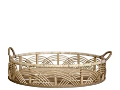 Chic Antique Kerzentabletts|Dekotabletts & Dekoteller-Tablett aus Bambus und Rattan