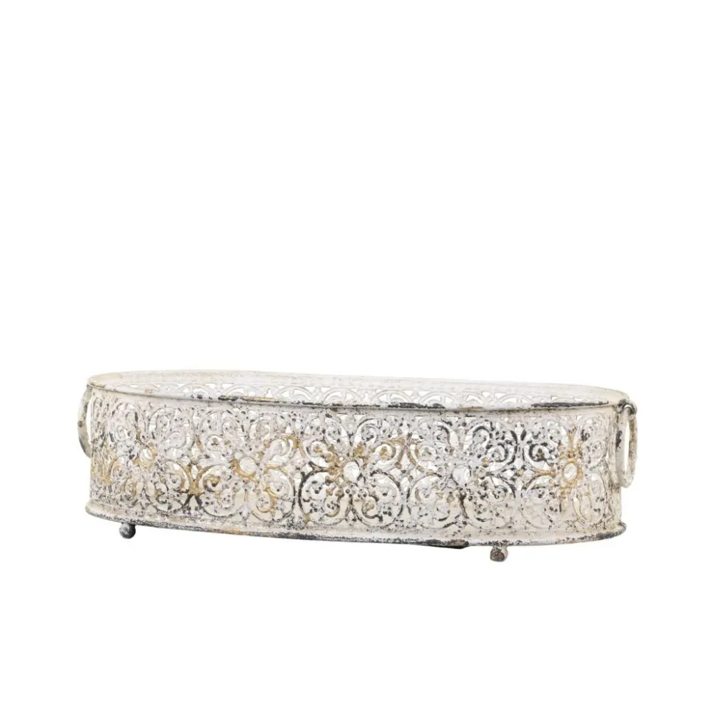 Chic Antique Kerzentabletts|Dekotabletts & Dekoteller-Tablett Shabby Chic mit Spitzenkante