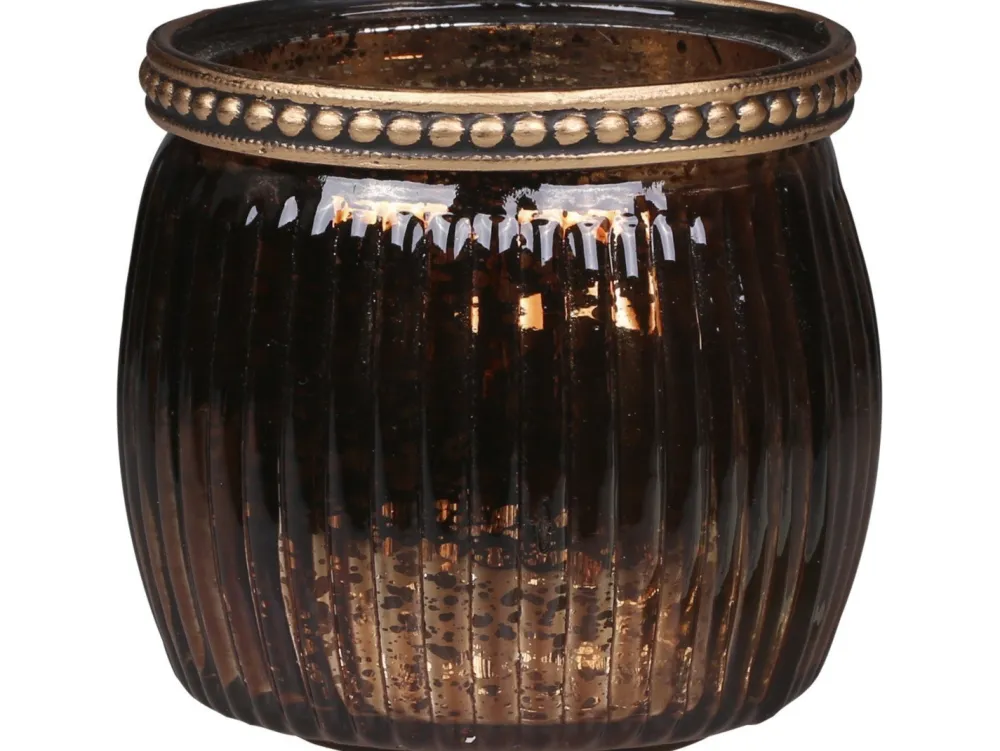 Chic Antique Teelichthalter-Teelichtglas mit Perlenrand