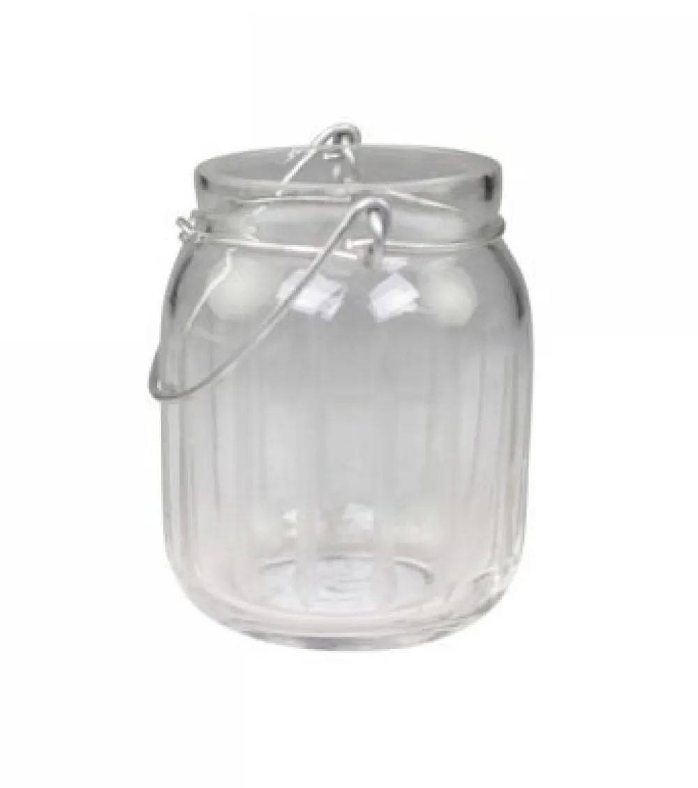 Chic Antique Teelichthalter-Teelichthalter mit Rillen und Henkel