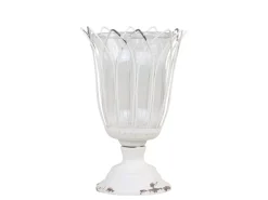 Chic Antique Teelichthalter-Teelichthalter auf Fuß mit Glas