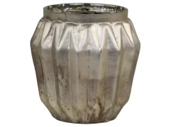Chic Antique Teelichthalter-Teelichthalter Diamant Muster aus Glas
