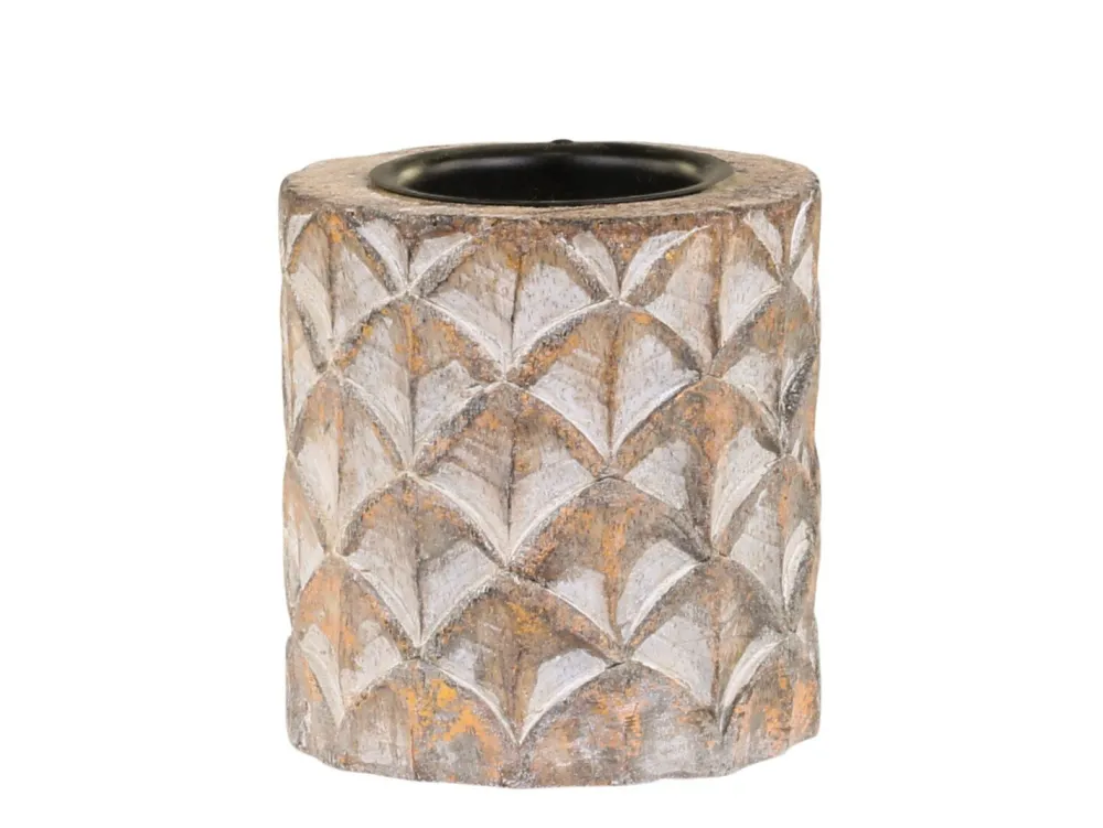 Chic Antique Teelichthalter-Teelichthalter Mangoholz mit Muster