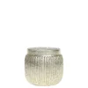 Chic Antique Teelichthalter|Windlichter-Teelichthalter mit Rillen in Silber