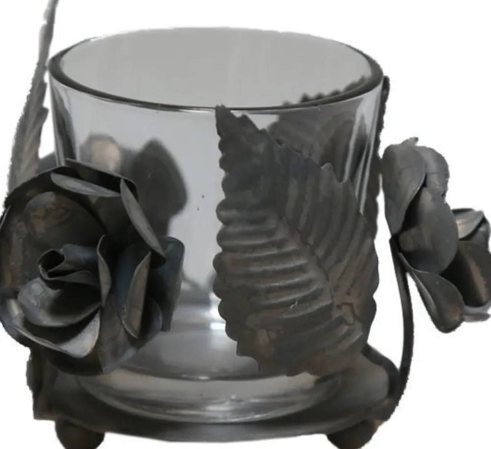 Chic Antique Teelichthalter-Teelichthalter mit Blumen deko