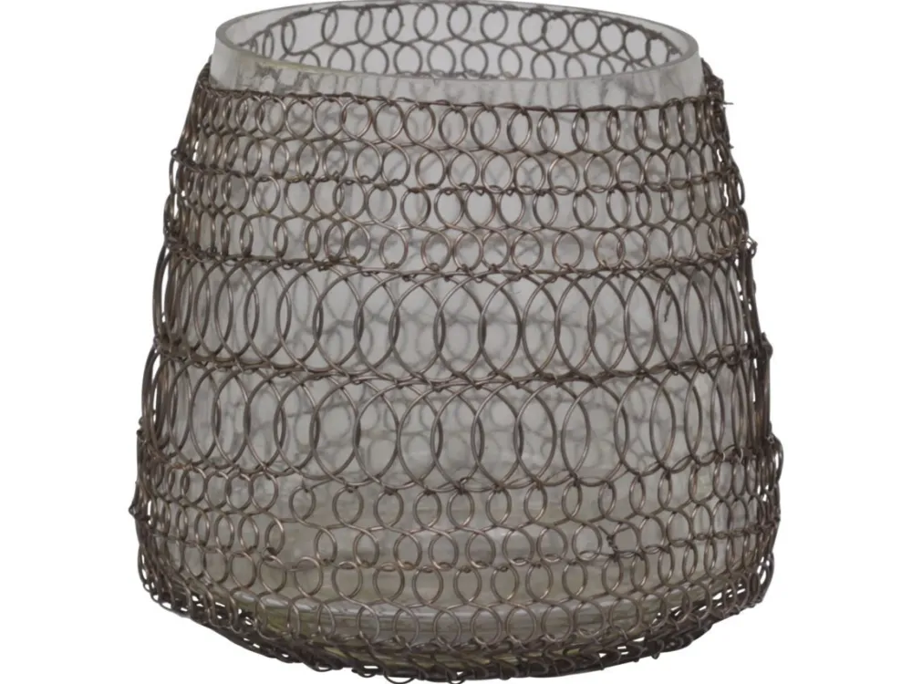 Chic Antique Teelichthalter-Teelichthalter Hurricane mit fil de fer Netz