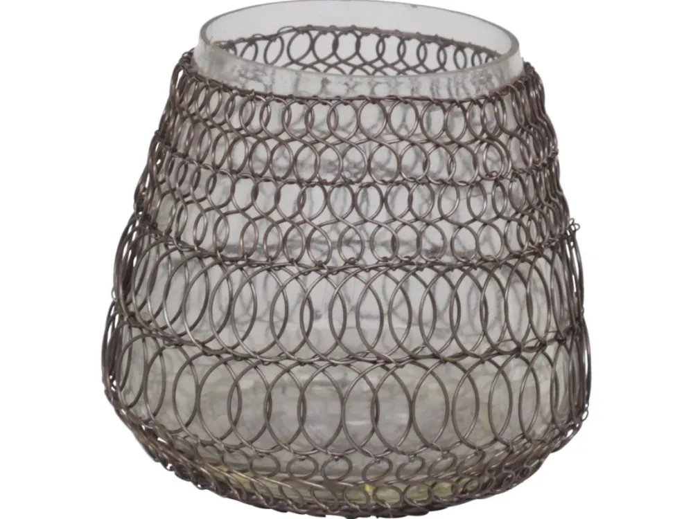 Chic Antique Teelichthalter-Teelichthalter Hurricane mit fil de fer Netz