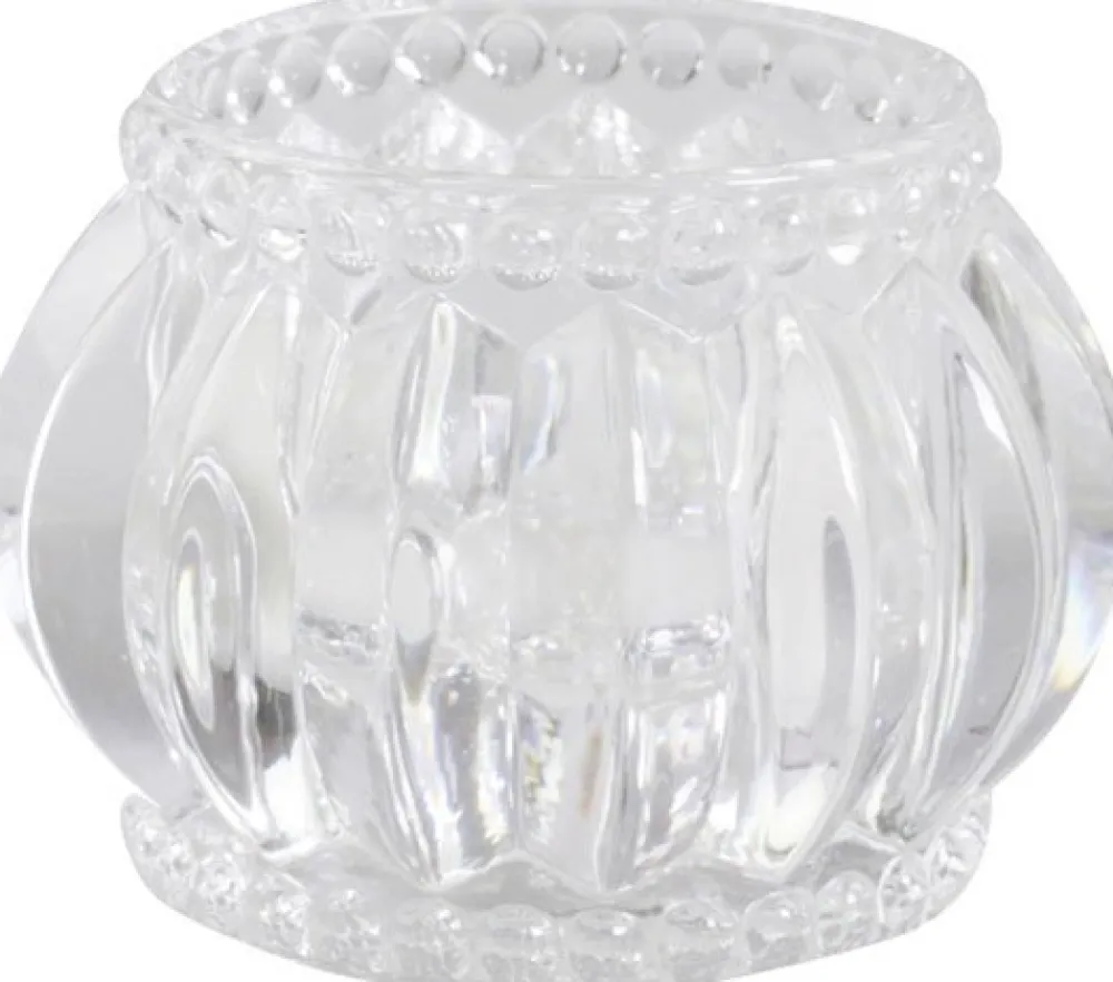 Chic Antique Teelichthalter-Teelichthalter mit Nuten und Perlenkante