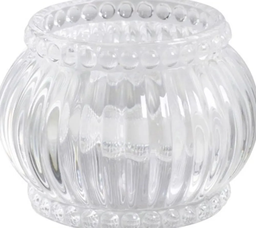 Chic Antique Teelichthalter-Teelichthalter mit Nuten und Perlenkante