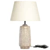 Chic Antique Tischlampen-Tischlampe mit Holzfuss und Lampenschirm