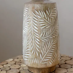 Chic Antique Tischlampen-Tischlampe mit Holzfuss und Lampenschirm