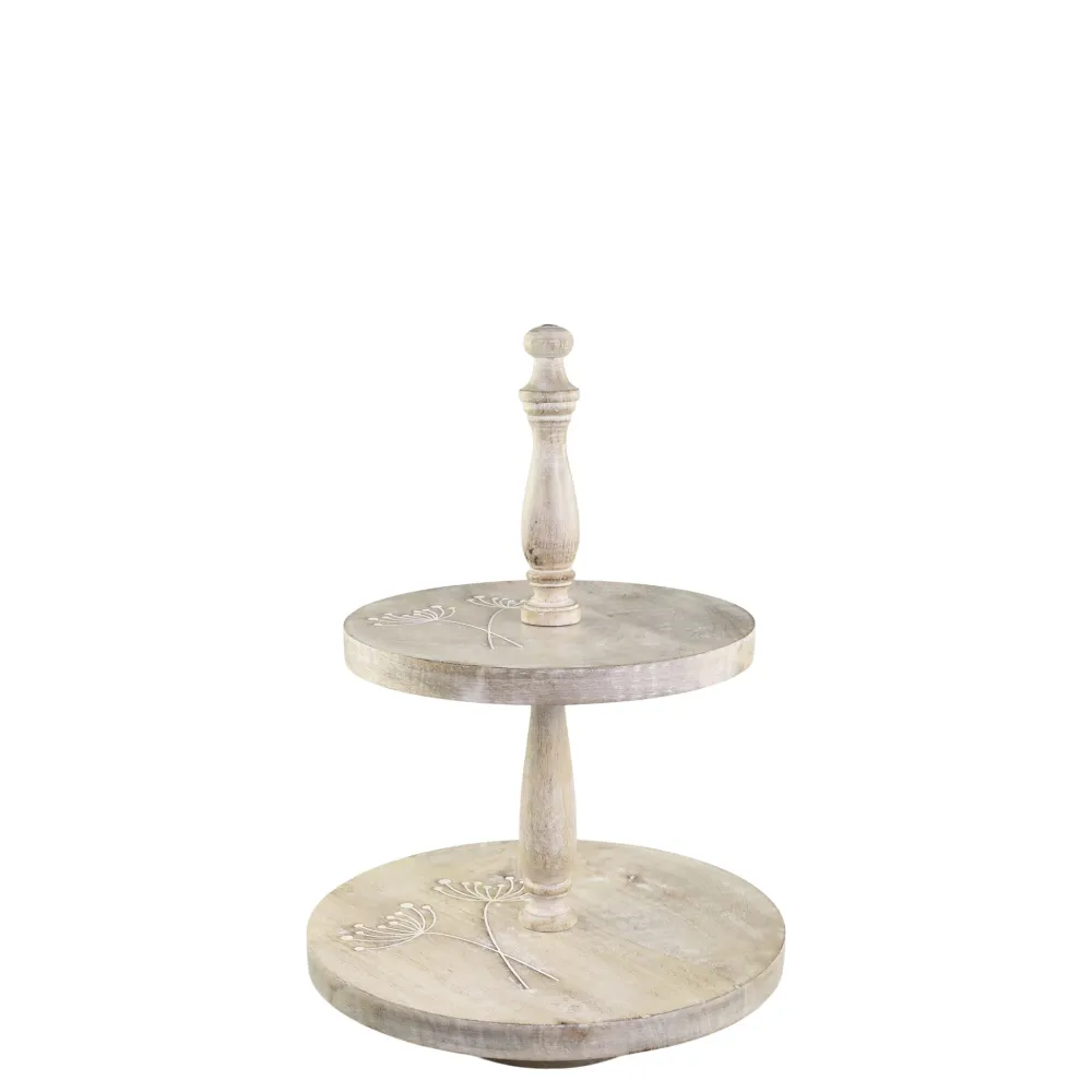 Chic Antique Etageren & Kuchenplatten|Geschirr & Tischdeko Skandinavisch-Tours Etagere mit Schnitzereien