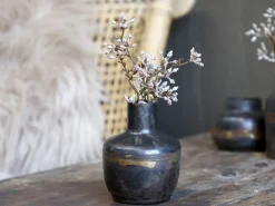 Chic Antique Vasen-Vase aus Eisen, schwarz