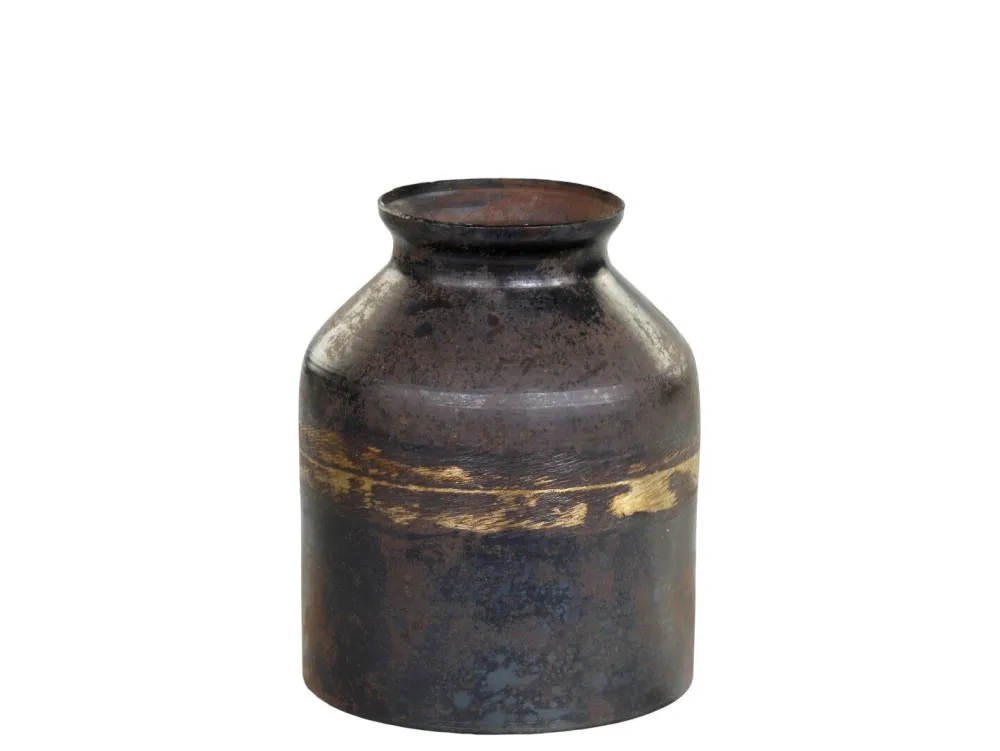Chic Antique Vasen-Vase aus Eisen, schwarz