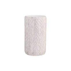 Chic Antique Vasen-Vase aus Zement mit Blattmuster