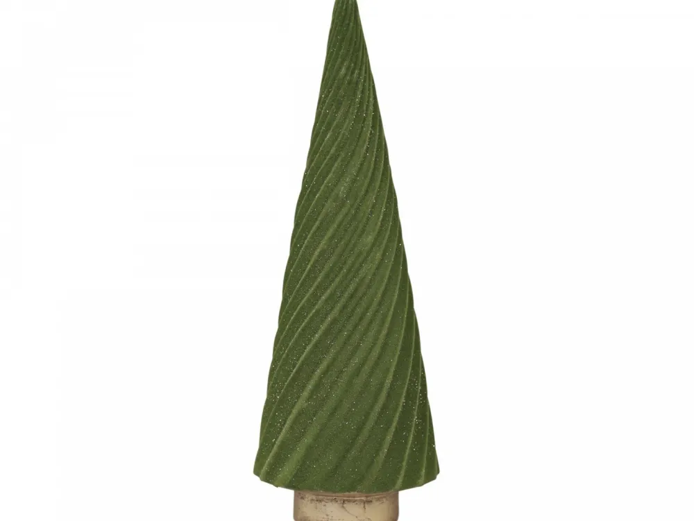 Chic Antique Weihnachtsdeko-Velours Weihnachtsbaum auf Fuß