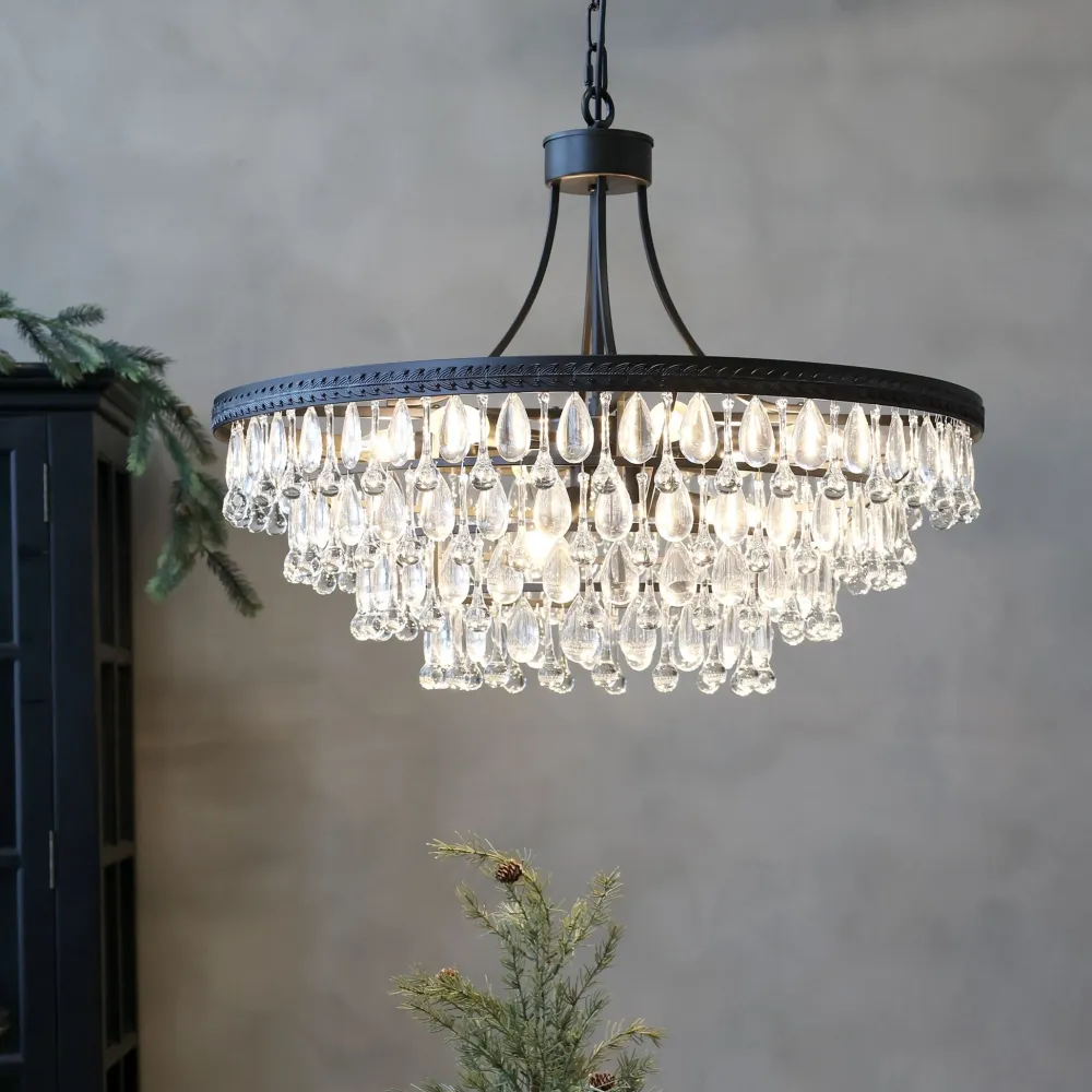 Chic Antique Kronleuchter-Versailles Kronleuchter mit tropfenformigen Glasprismen
