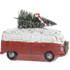 Chic Antique Deko-Objekte & Figuren|Weihnachtsdeko-Vintage Bus mit Weihnachtsbaum und LED