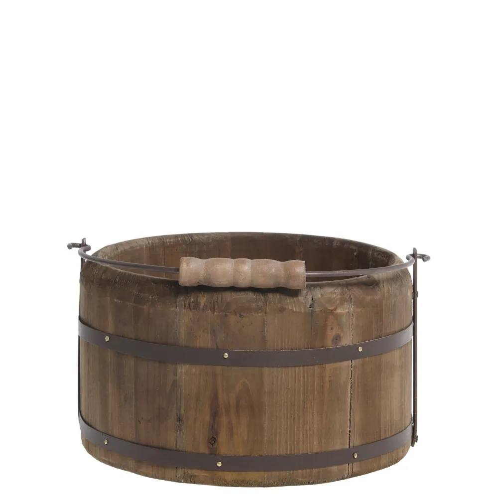 Chic Antique Blumentöpfe & Übertöpfe-Vintage Eimer aus Holz mit Griff