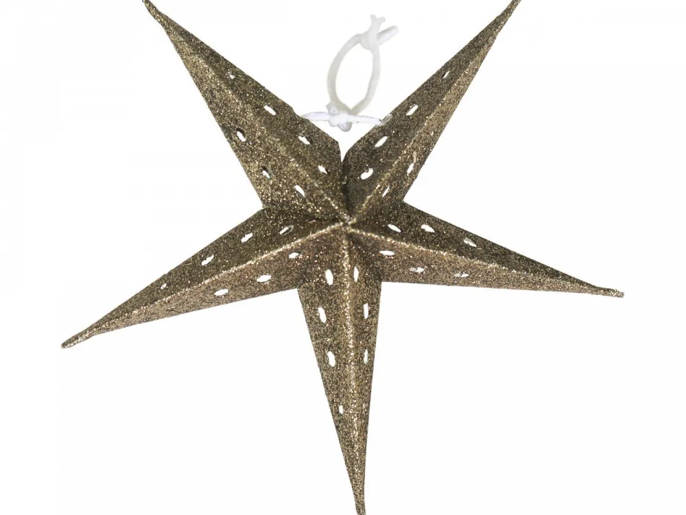Chic Antique Weihnachtsdeko-Vintage Papierstern mit Glitzer
