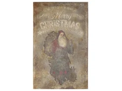 Chic Antique Schilder, Wandbilder & Poster|Weihnachtsdeko-Vintage Schild mit Weihnachtsmann Shabby