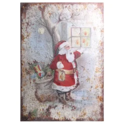 Chic Antique Weihnachtsdeko-Vintage Schild mit Weihnachtsmann