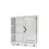 Chic Antique Schränke-Vintage Schrank für Wand mit 1 Tür und 3 Ablagen