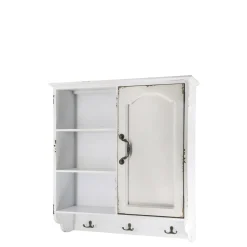Chic Antique Schränke-Vintage Schrank für Wand mit 1 Tür und 3 Ablagen