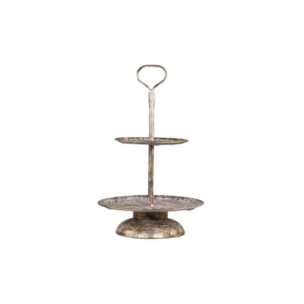 Chic Antique Etageren & Kuchenplatten|Geschirr & Tischdeko Skandinavisch-Vire Etagere mit Muster aus Metall