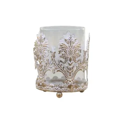 Chic Antique Windlichter-Vire Hurricane mit Golddekor