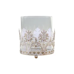 Chic Antique Windlichter-Vire Hurricane mit Golddekor