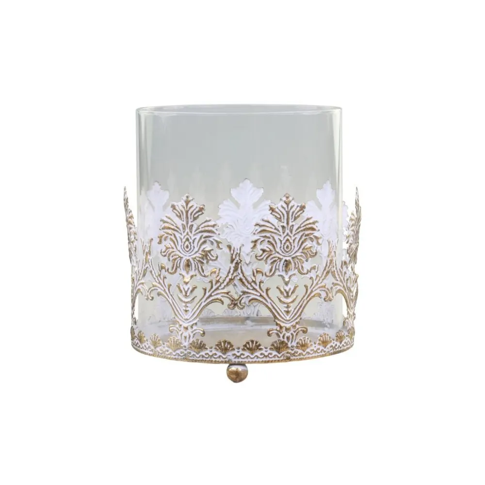 Chic Antique Windlichter-Vire Hurricane mit Golddekor