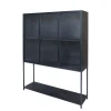 Chic Antique Schränke-Vitrinenschrank mit 3 Türen und Regalen