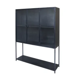 Chic Antique Schränke-Vitrinenschrank mit 3 Türen und Regalen