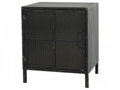 Chic Antique Schränke|Kommoden-Vitrinenschrank mit gerillten Glastüren