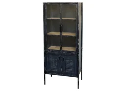Chic Antique Schränke-Vitrinenschrank mit Glastüren im Industrial Look